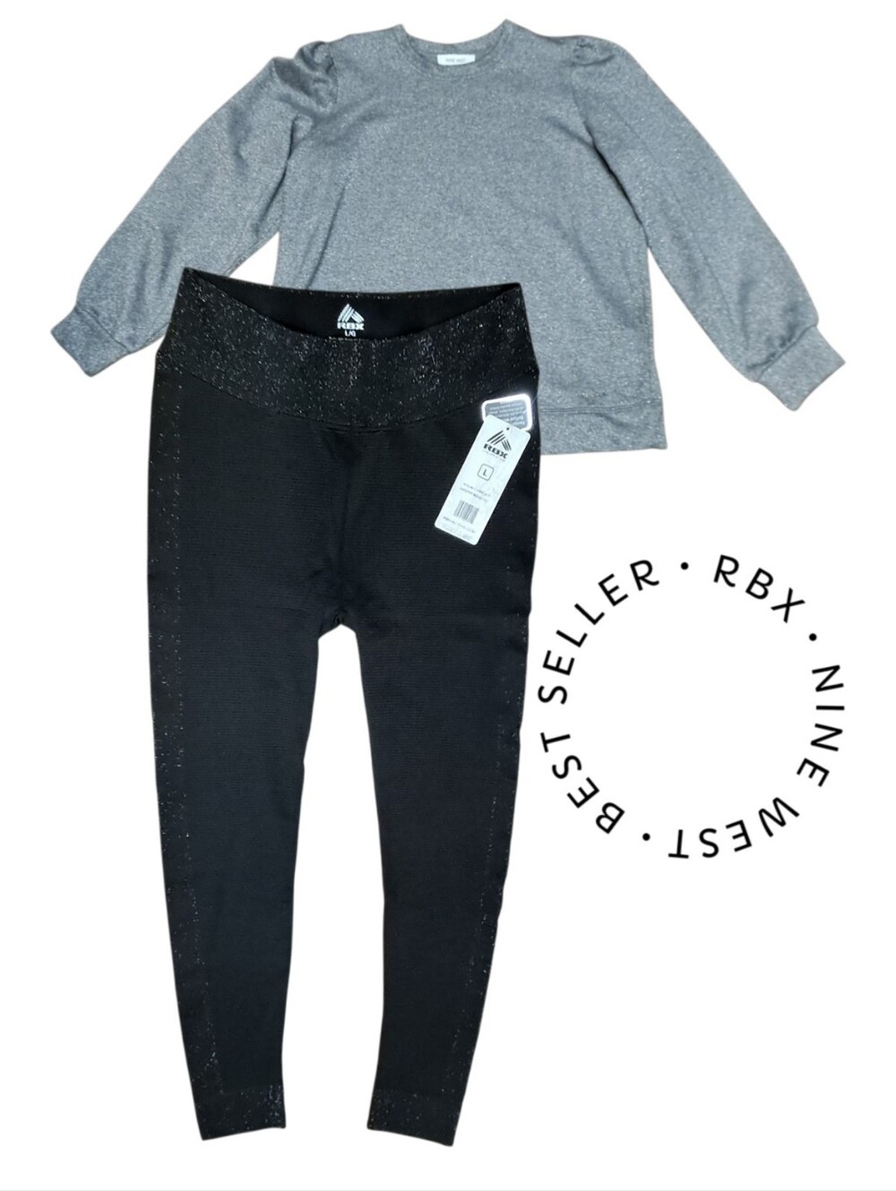 Nine West Top & RBX Leggings 2 Piece Bundle